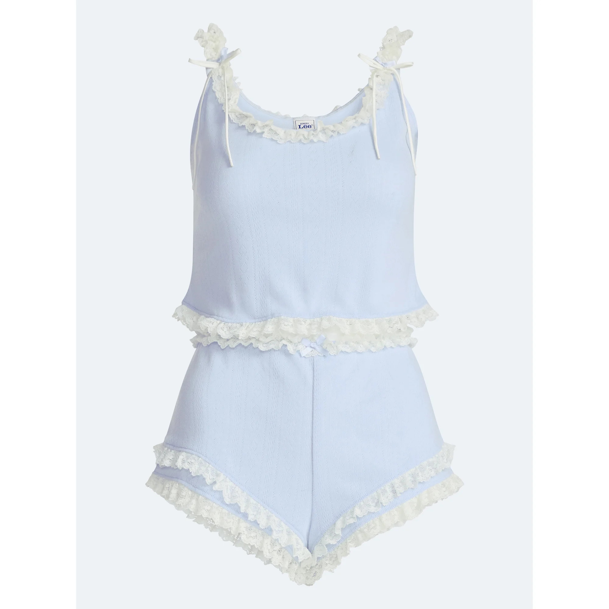 Kacey Lee Women's Pointelle Ruffle Sleep Set, 2-Piece, Sizes XS-XXL | Walmart (US)