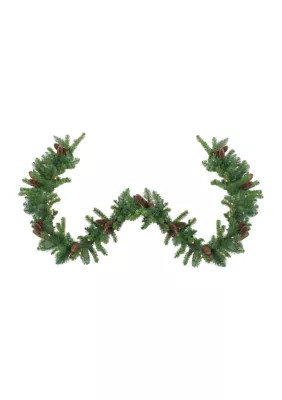 Northlight Pre-Lit Dakota Green and Brown Pine Artificial Christmas Garland - Clear Dura Lights | Belk
