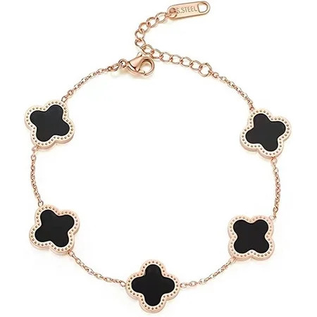 Women s 18K Gold Plated Stainless Steel Four Leaf Clover Link Bracelet - Perfect Wrist Jewelry for Mothers and Daughters | Walmart (US)