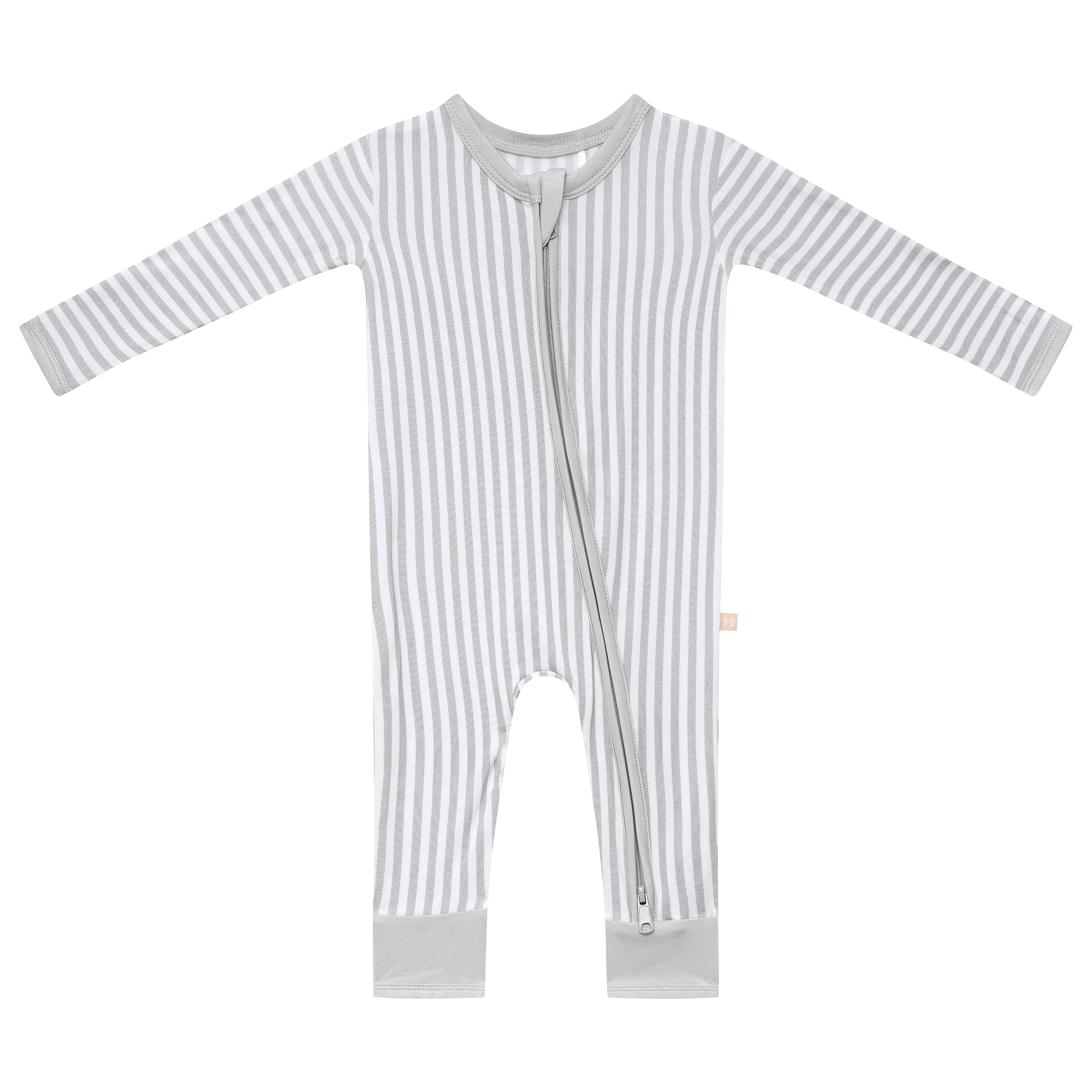 Stone Striped Long Sleeve Romper | Promise Baby