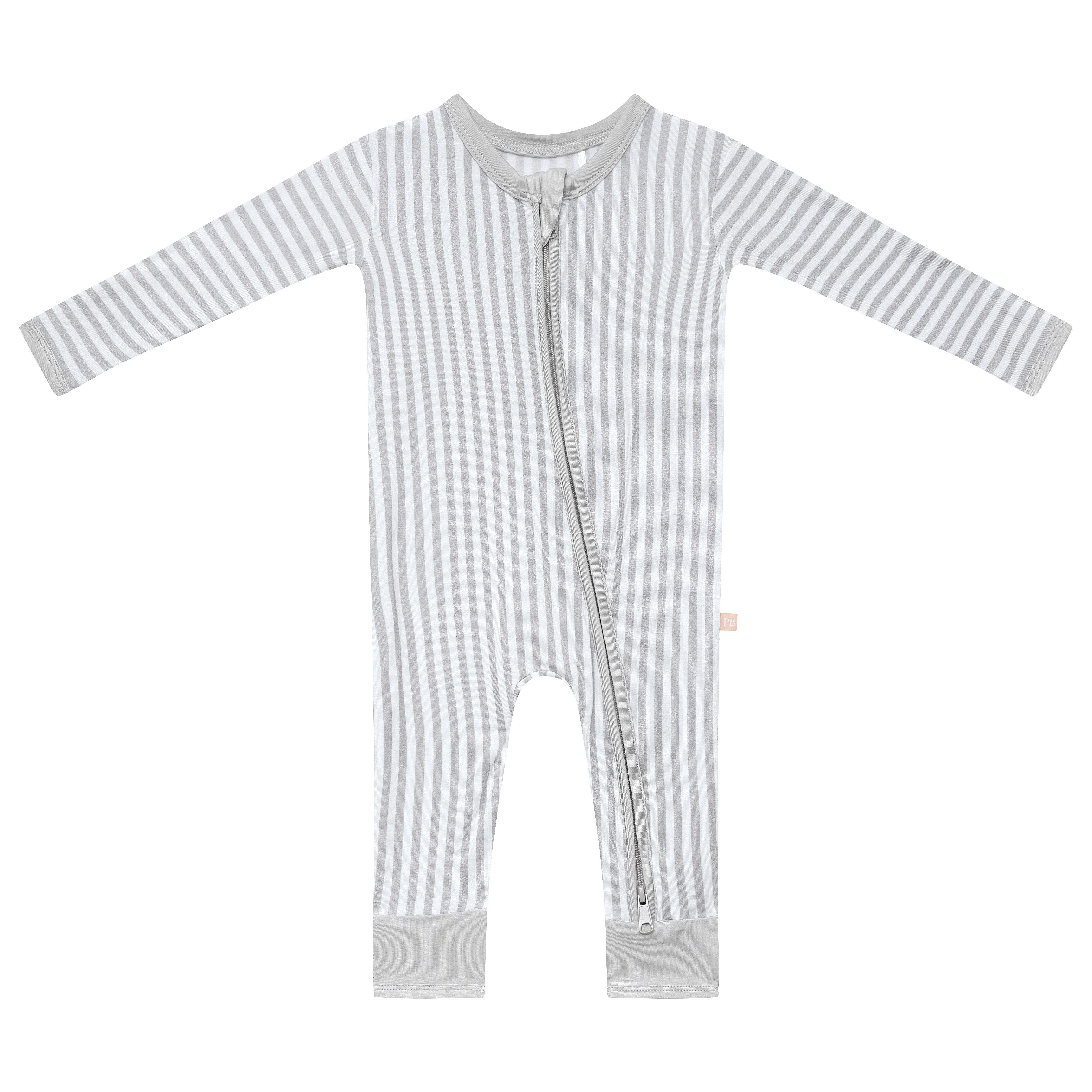 Stone Striped Long Sleeve Romper | Promise Baby