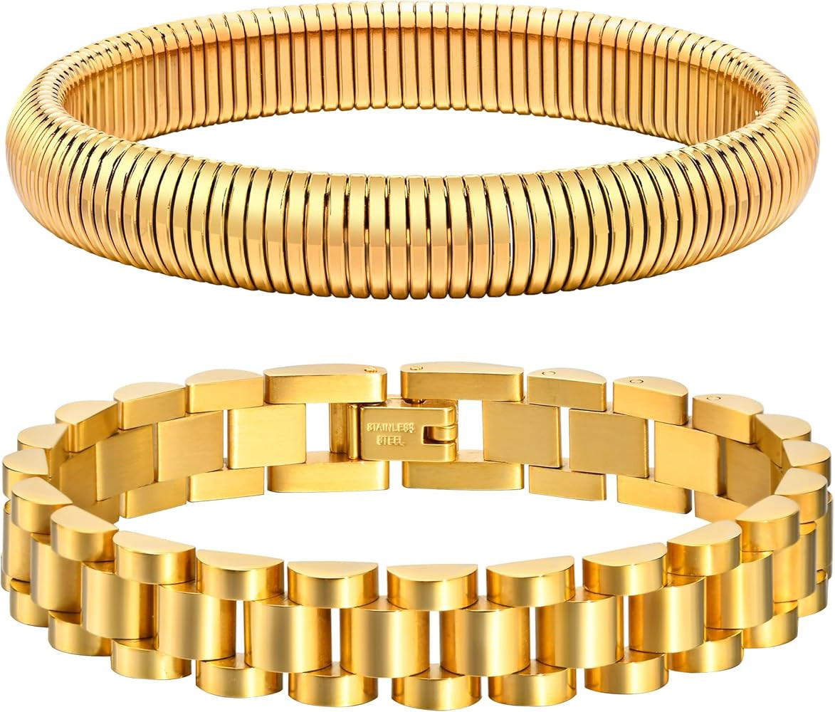 MPRAINBOW Personalized Women Thick Link Bracelet - Love Quote Name ID Engraved Link Bracelet,Adju... | Amazon (US)