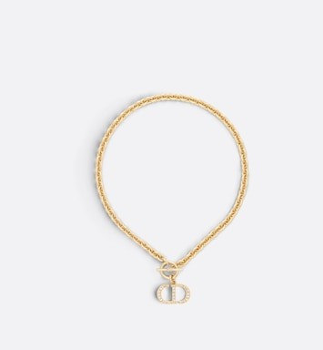 30 Montaigne Necklace Gold-Finish Metal and White Crystals | DIOR | Dior Couture