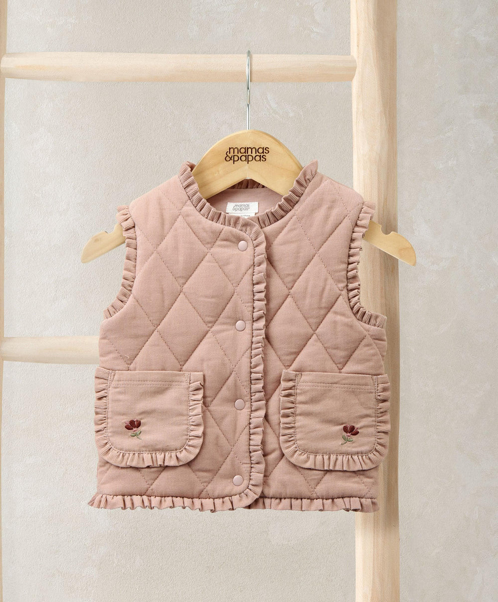 Cord Quilted Gilet – Pink | Mamas & Papas