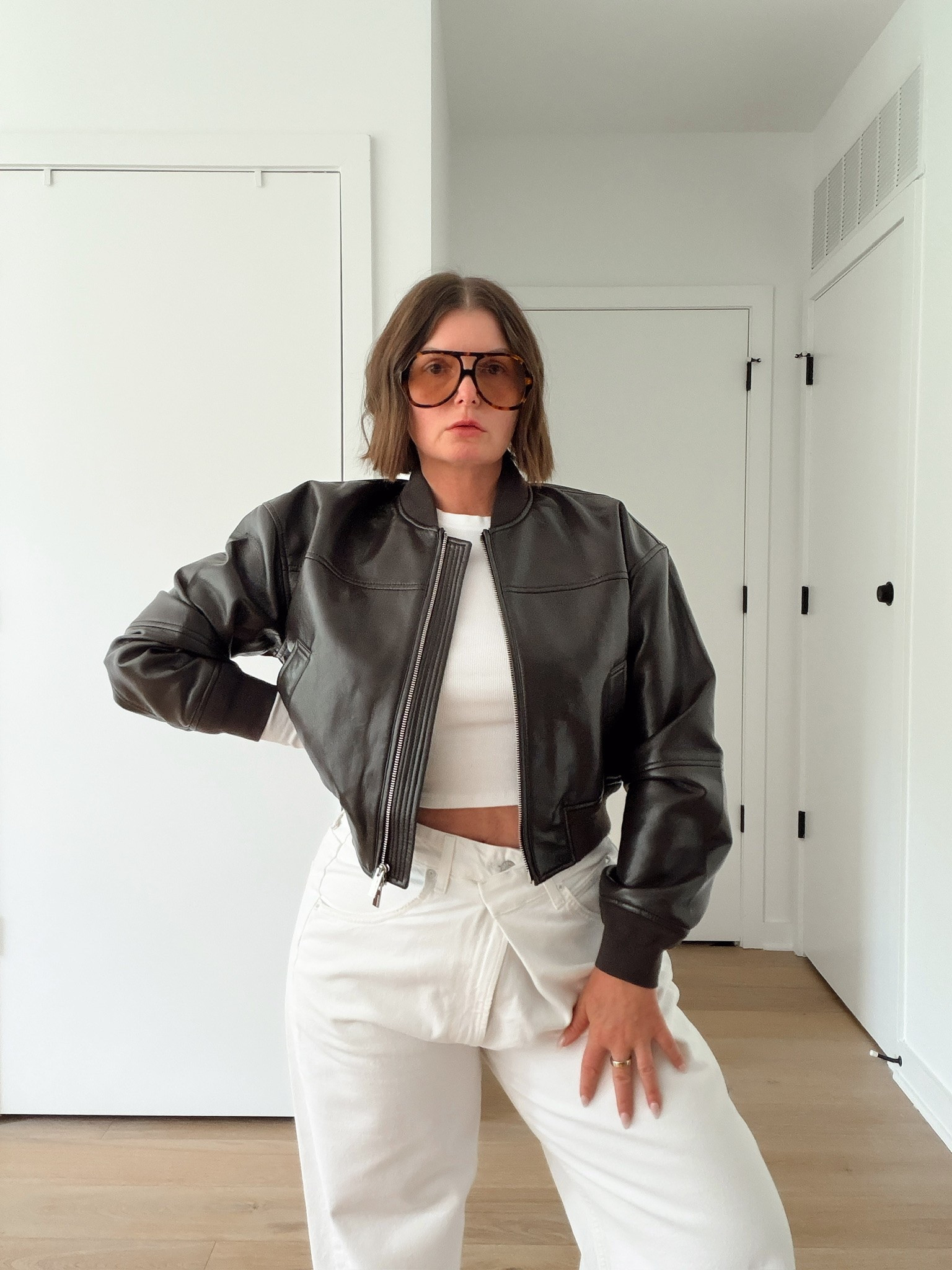 Bomber jacket 
Fall outfit

#LTKootd #LTKSeasonal