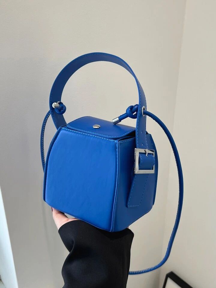 Mini Square Bag Solid Color Buckle Decor | SHEIN