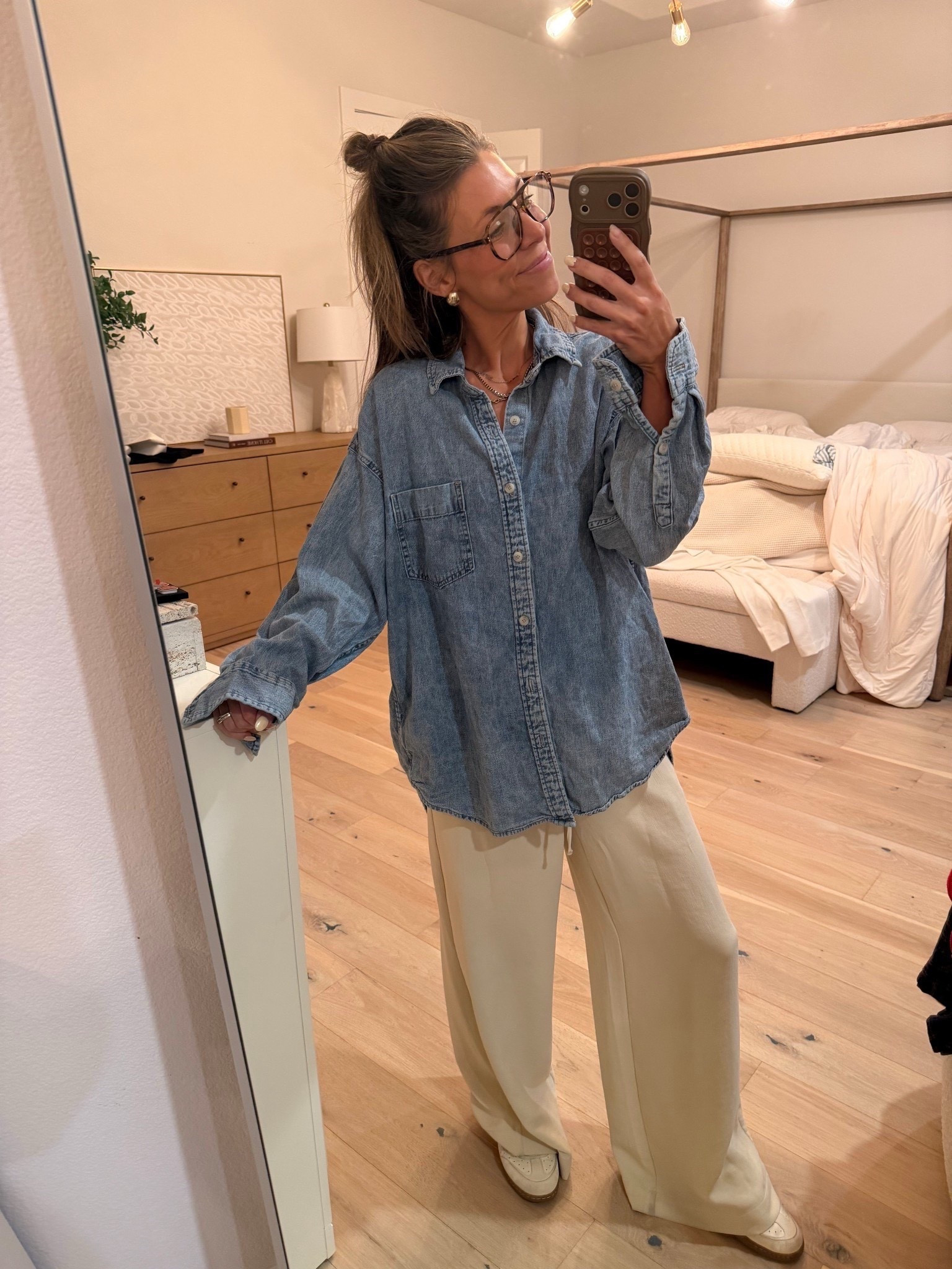 OOTD for Dylan’s soccer game! Oversized denim shirt (my most worn - Aritzia size medium) and an Aritzia lodge pant look for less from target! Strap sneakers target 



#LTKgrwm #LTKootd #LTKdayinmylife