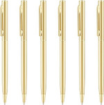 Click for more info about Unibene 6 Pack Gold Slim Ballpoint Pens Black ink Medium Point(1 mm), Nice Gift for Wedding Busin...