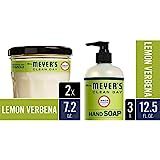 Mrs. Meyer's Hand Soap & Candle Set, Lemon Verbena , 2 ct: Large Soy Candle, Pack of 2 (7.2 oz), Han | Amazon (US)