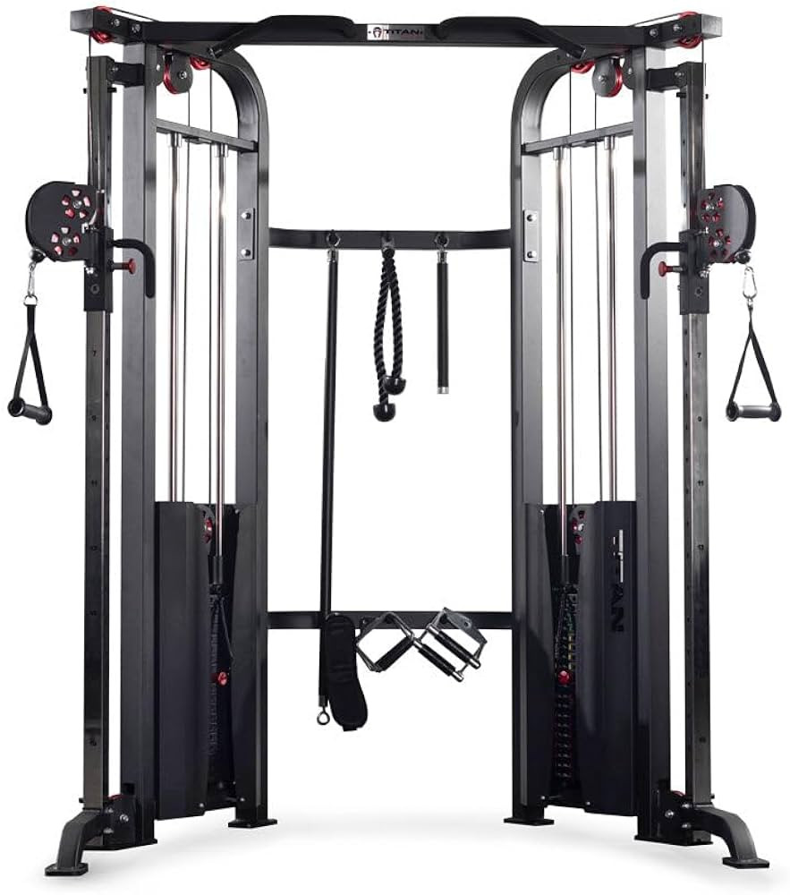 Titan Fitness Functional Trainer, Cable Crossover Machine with 200 LB Double Weight Stack, 2:1 Ca... | Amazon (US)