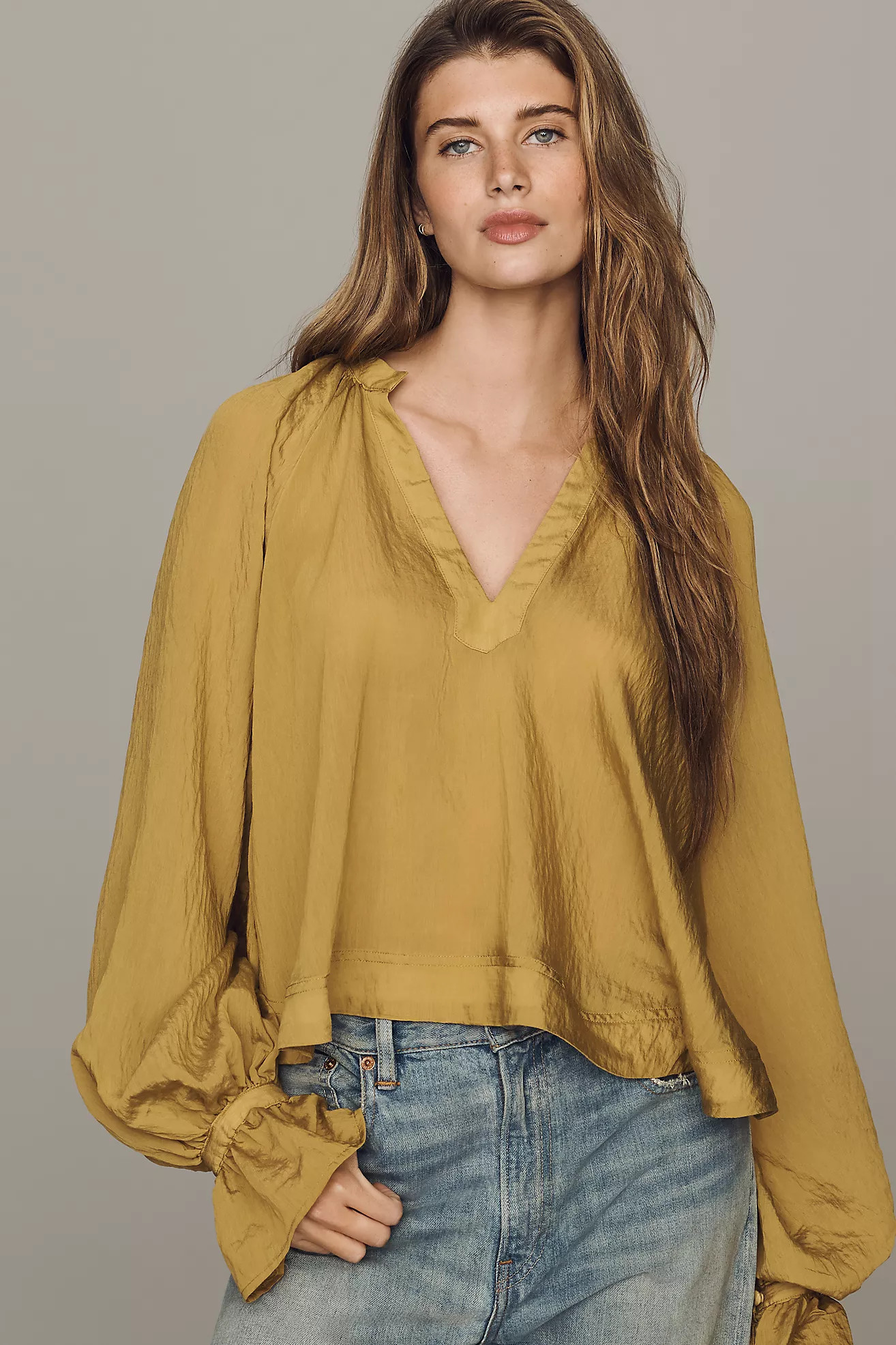 By Anthropologie Semi-Sheer Swing Blouse | Anthropologie (US)