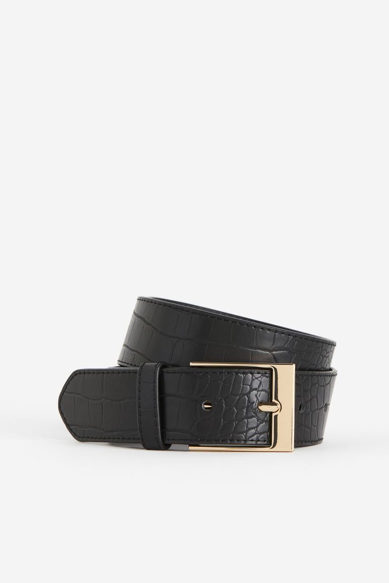 Belt - Black/Snakeskin-patterned - Ladies | H&M US | H&M (US + CA)