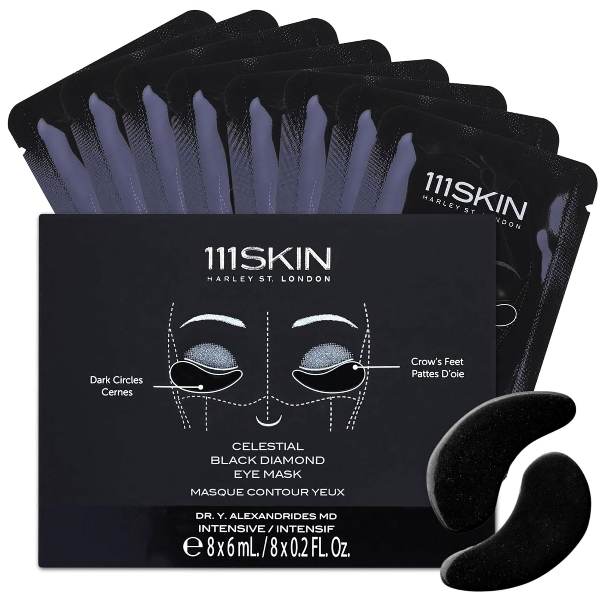 111SKIN Black Diamond Eye Mask, Hydrating Under Eye Patches for Dark Circles with Retinol, Hyalur... | Amazon (US)
