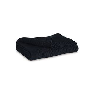 Gayelery Black Textured Cotton Throw Blanket (Set of 3) | The Home Depot