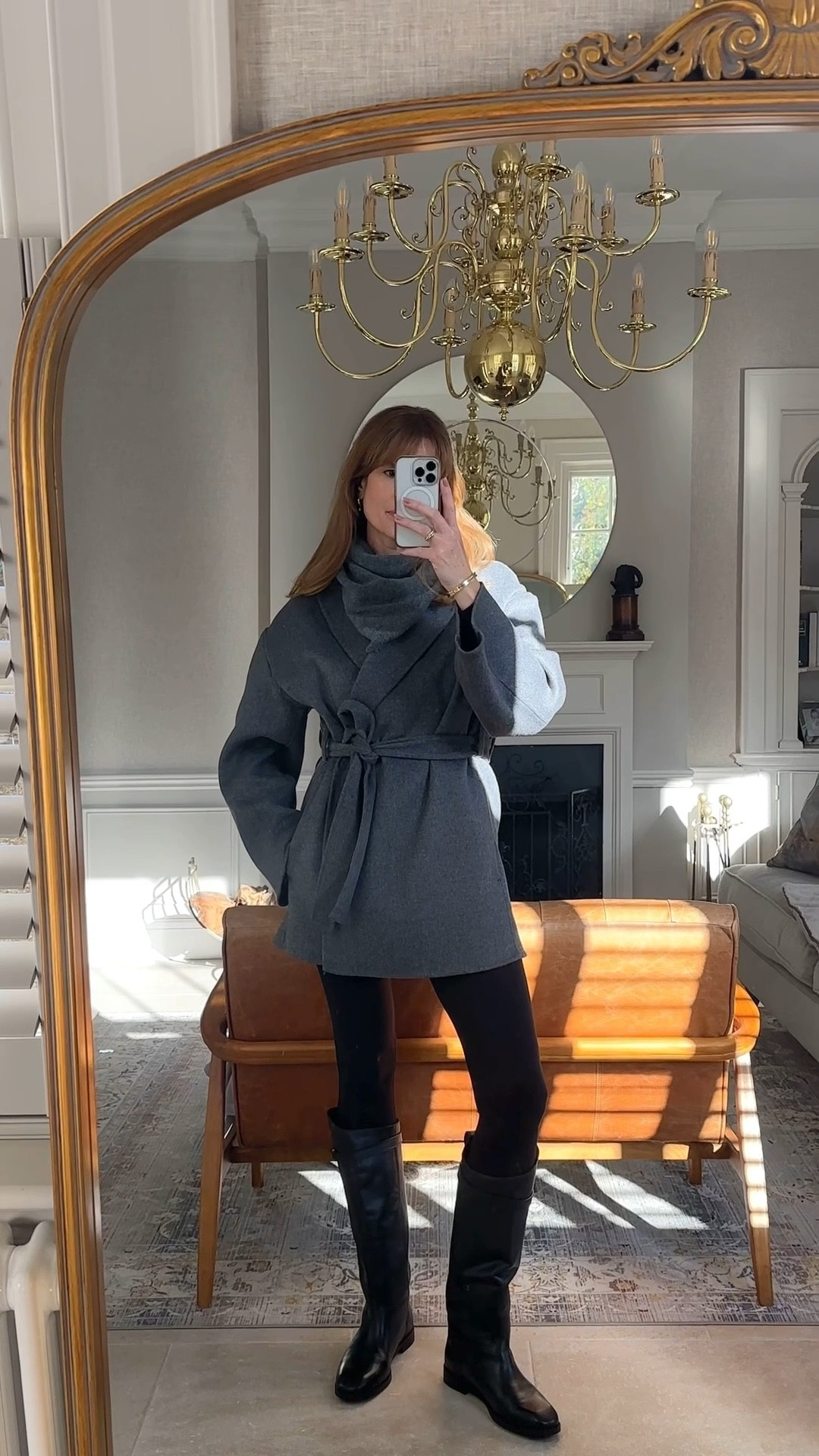Belted coats and knee high boots! 
Wool blend grey coat size S
Black leggings
Black Leather knee high boots 

#LTKwinter #LTKautumn #LTKuk