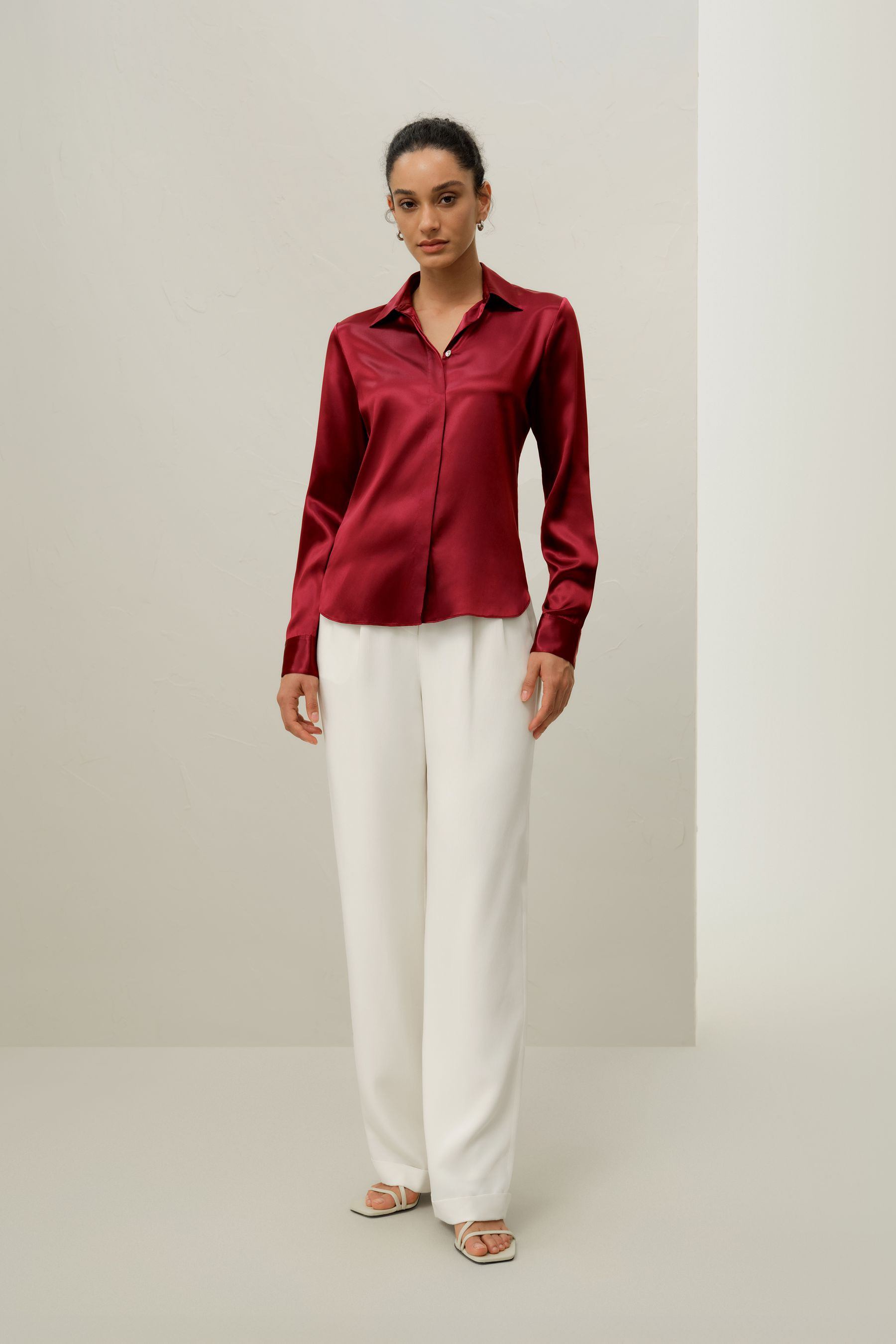 Elegant Silhouette Silk Shirt | LILYSILK