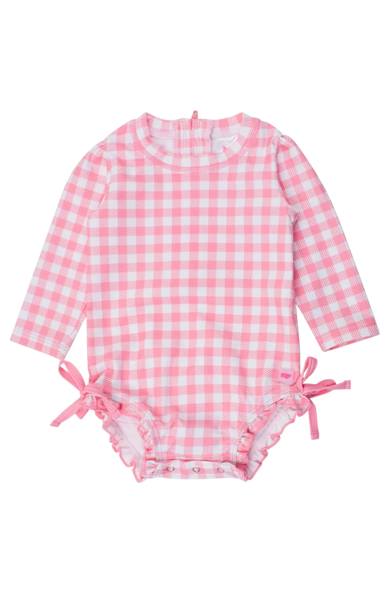 Baby Girls Long Sleeve UPF50+ One Piece Rash Guard | Nordstrom