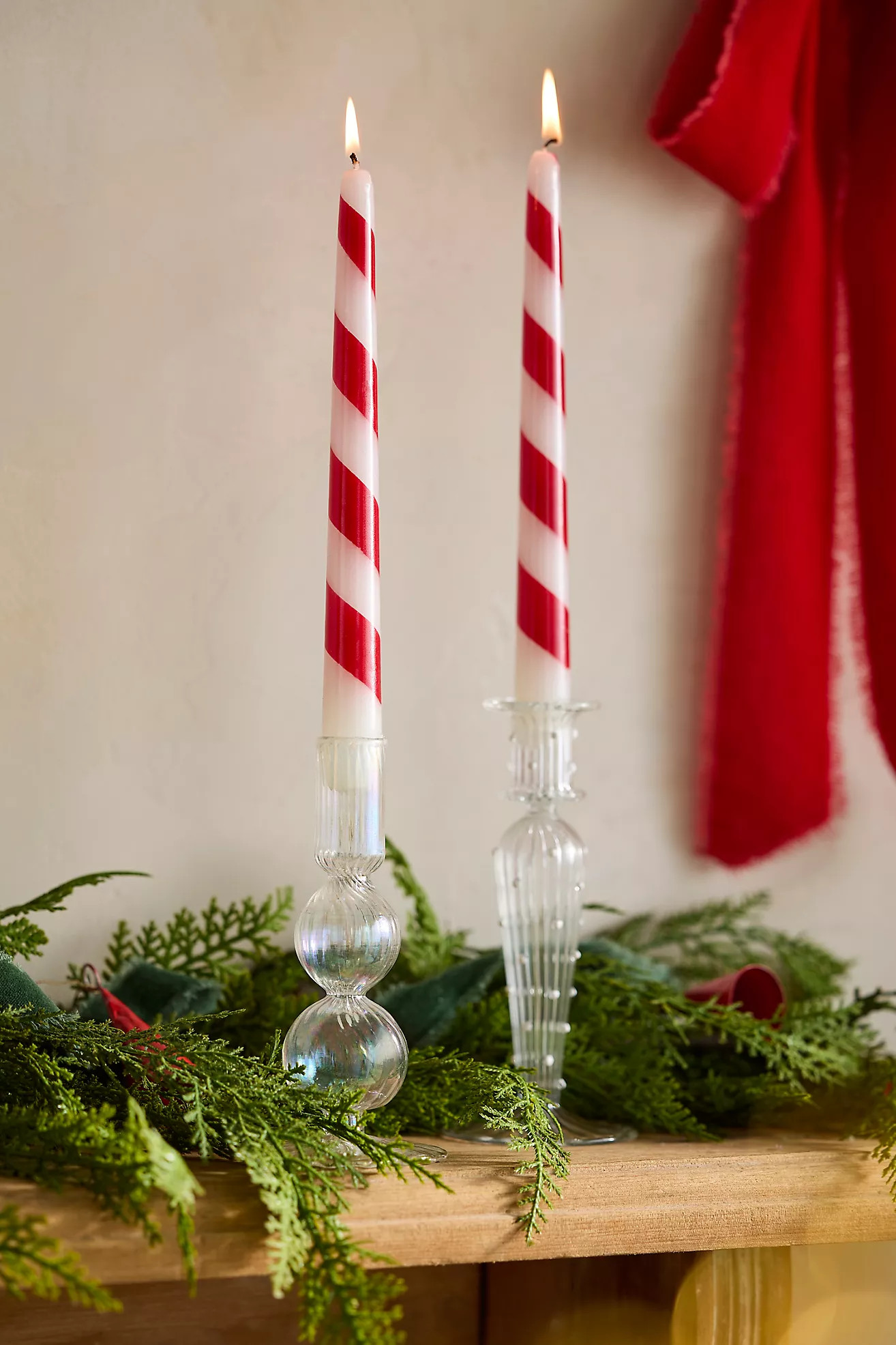 Painted Candy Cane Tapers, Set of 2 | Anthropologie (US)
