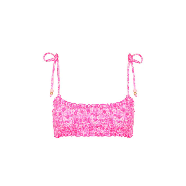 Shirred Crop Tie Bikini Top - Berry Burst | Kulani Kinis US
