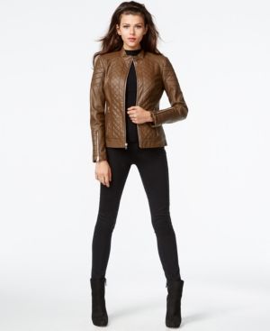 Bar Iii Faux-Leather Quilted Bomber Jacket | Macys (US)