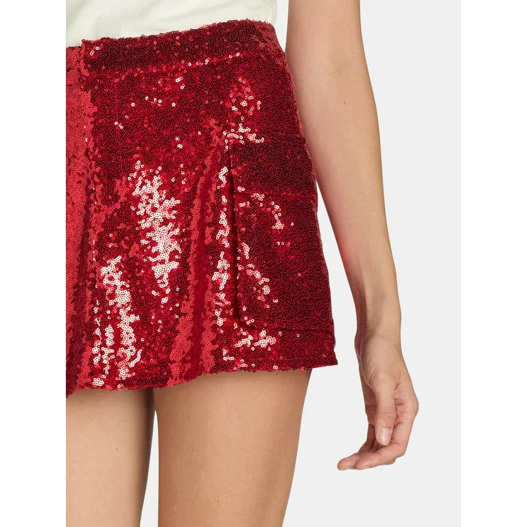 Madden NYC Women’s Sequin Mini Cargo Skirt, Sizes XXS-XXL | Walmart (US)