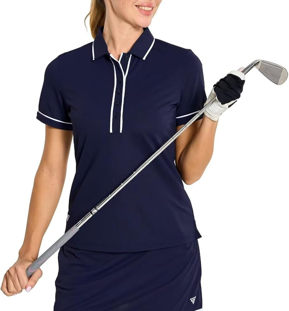 M MAELREG Womens Golf Polo Shirt Short Sleeve 6-Button Pique Casual Quick Dry Moisture Wicking Te... | Amazon (US)