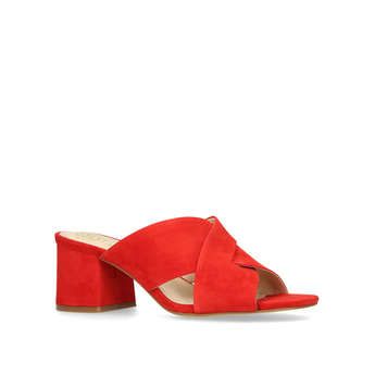 Vince Camuto Stania - Red Mid Heel Sandals | Kurt Geiger (Global)