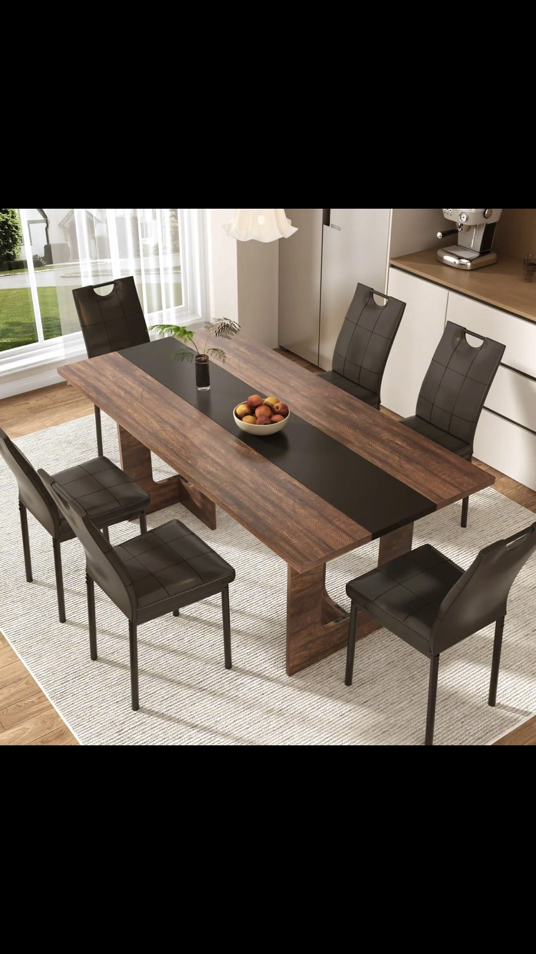 7 Pieces Dining Table & Chairs Set, 71" Rectangle Dining Table With Wooden-Leg, Kitchen Table with 6 Chairs For Dining Room, Living Room, Restarant, Or Canteen

#LTKPlusSize #LTKSaleAlert #LTKU