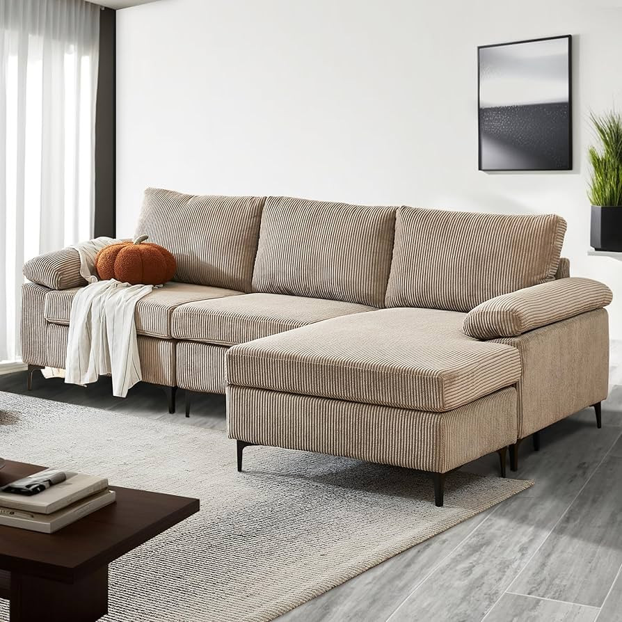 XIZZI Convertible Sectional Sofa Couch L Shaped Sofa 3-Seat Couch with Reversible Chaise for Livi... | Amazon (US)