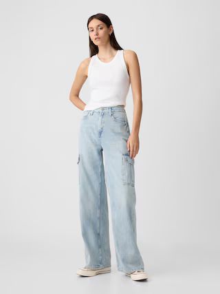 High Rise Wide-Leg Cargo Jeans | Gap Factory