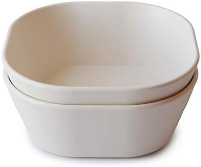 mushie Square Dinnerware Bowls for Kids | Made in Denmark, Set of 2 (Ivory) | Amazon (US)