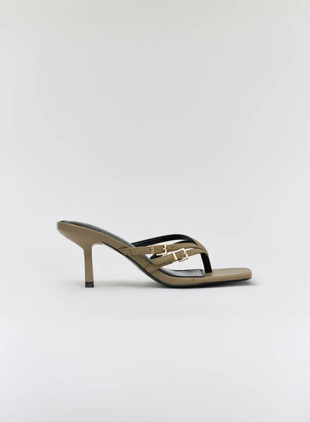 Olive PU Strappy Heel- Nadia | 4th & Reckless