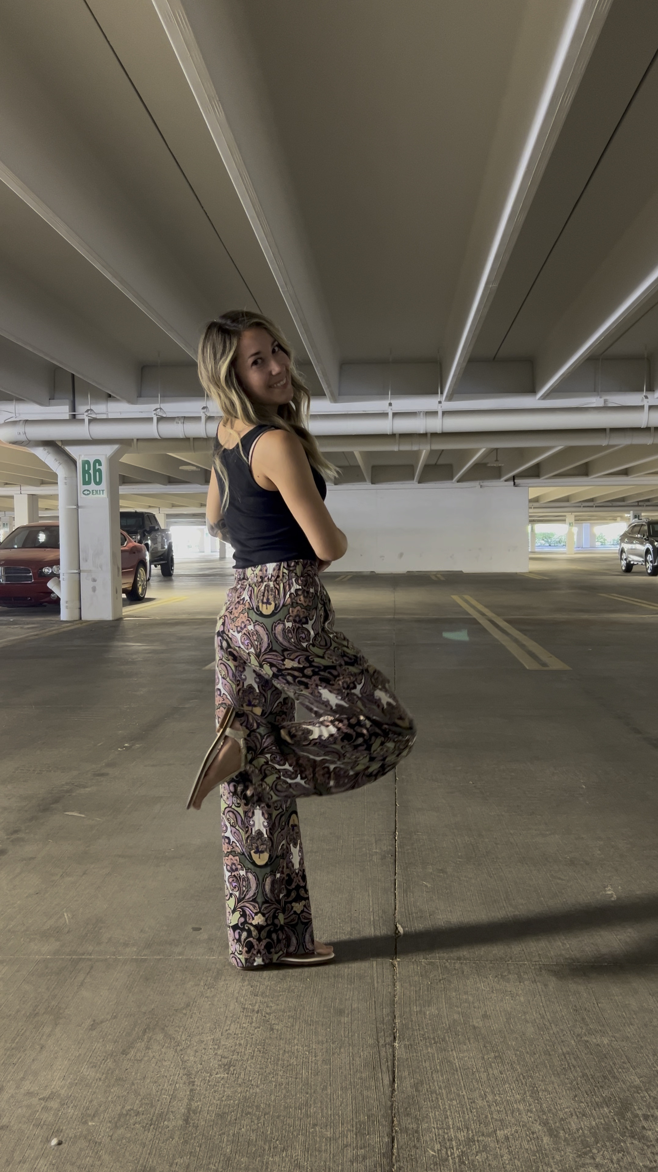 Comfy wide legged pattern pants. Stacked charm bracelets 

#LTKSeasonal #LTKFindsUnder50 #LTKStyleTip