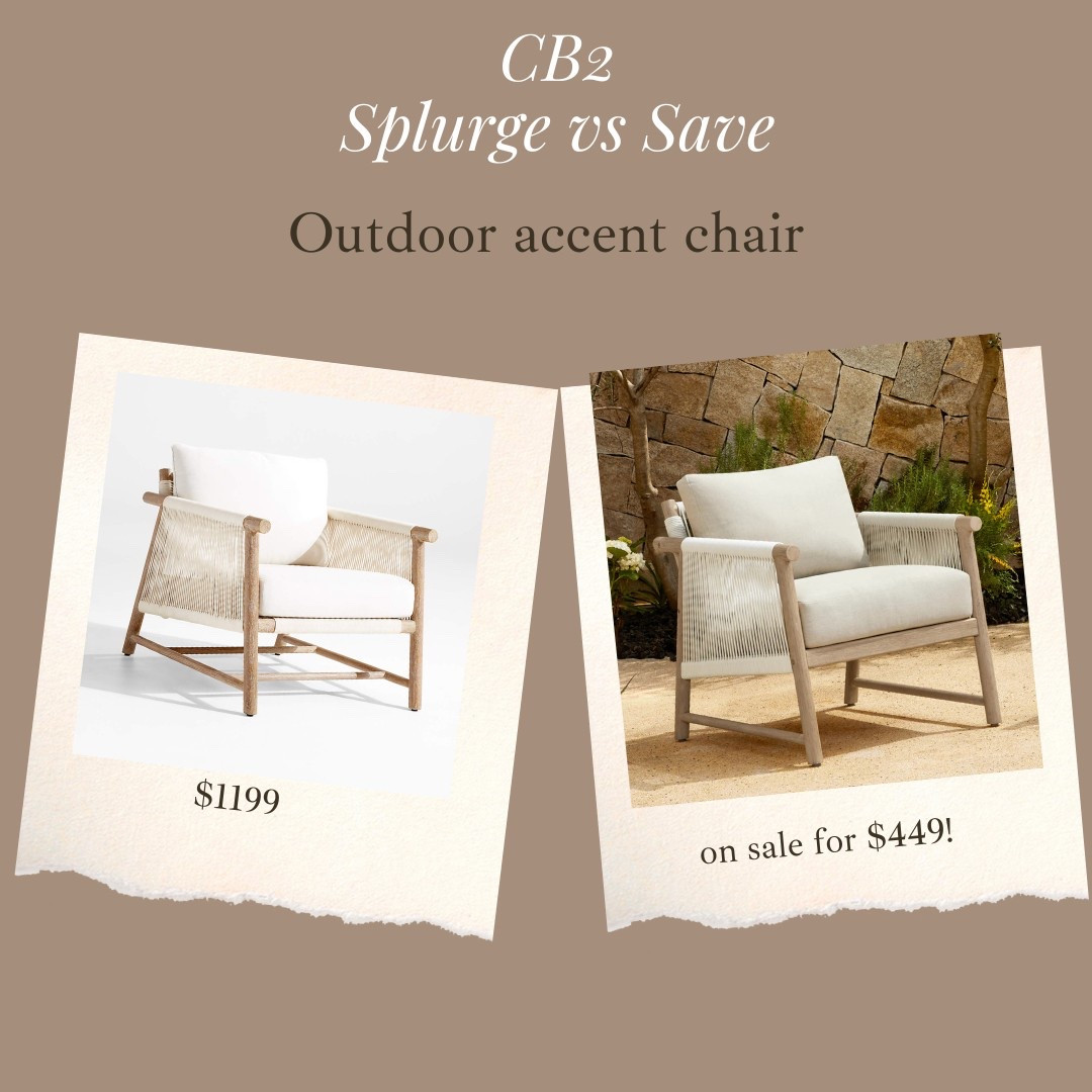 OMG !!!! This may be one of my favorite finds yet!!!! I’ve always been in love with this CB2 outdoor accent chair & I just found a near identical match almost a third of the cost 😍🙌🏻 made by the same company that makes the viral rope side accent chair  

#LTKHome #LTKSeasonal #LTKSaleAlert