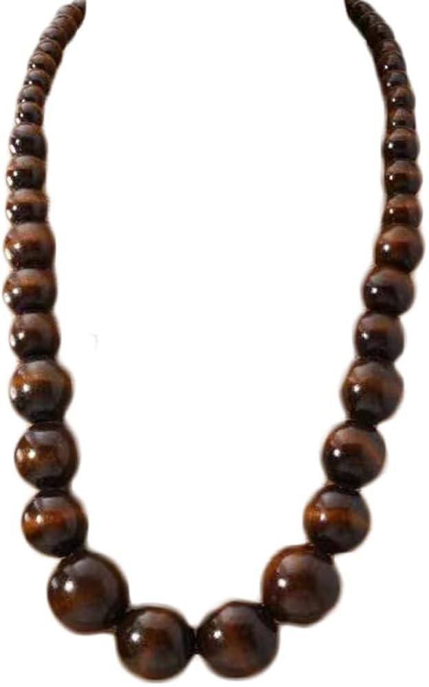 COLORFUL BLING Ethnic Natural Wood Beads Necklace for Men Women Africa Wooden Chain Chunky Strand... | Amazon (US)