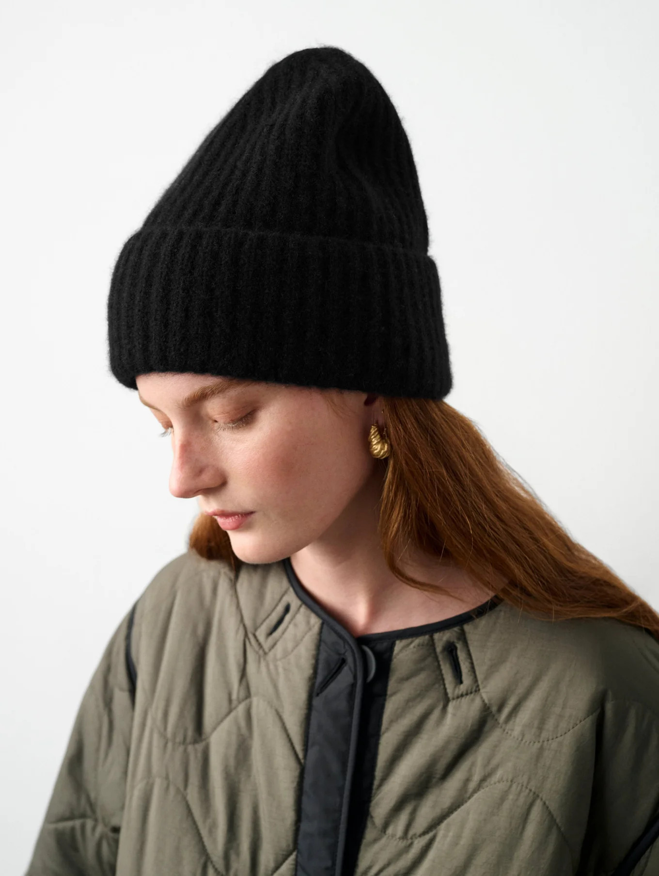 Cashmere Cuffed Beanie | White and Warren