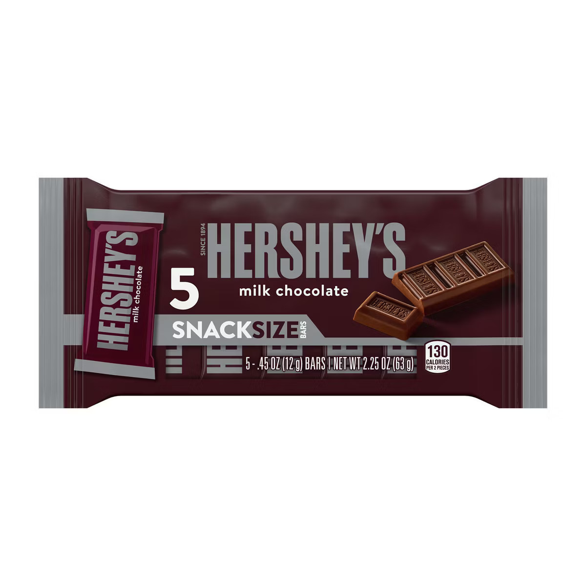 Hershey's Milk Chocolate Snack Size Bars Candy - 0.45oz/5ct | Target