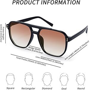 FEISEDY Retro Square Aviator Sunglasses Women Men 70s Vintage Trendy Plastic Frame Sun Glasses B2... | Amazon (US)