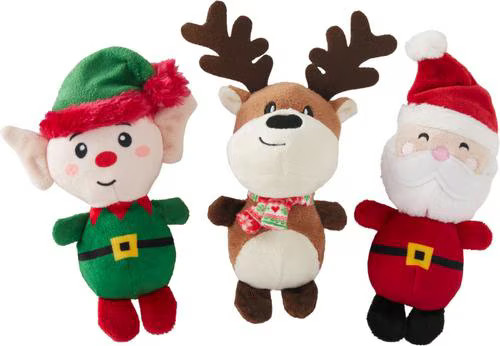 Frisco Holiday Santa's Helpers Plush Squeaky Dog Toy, 3 count, X-Small/Small | Chewy
