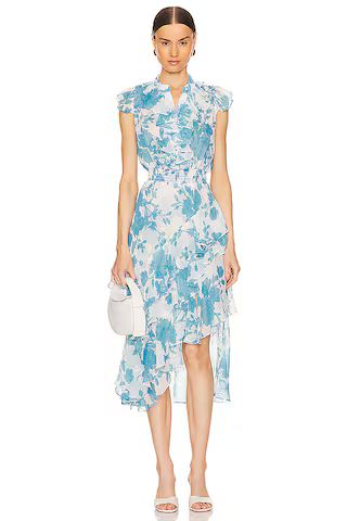 MISA Los Angeles Ilysa Dress in Turquoise Flora from Revolve.com | Revolve Clothing (Global)
