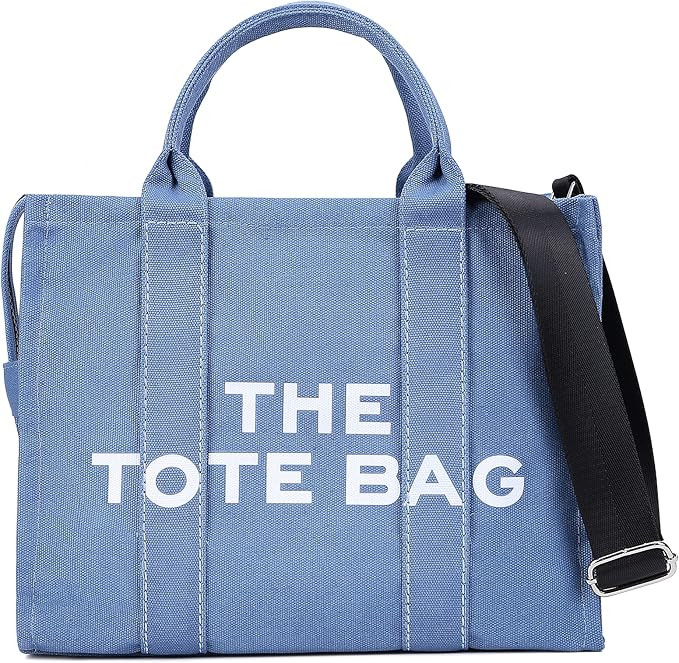 JQWSVE Canvas Tote Bags for Women Handbag Tote Purse with Zipper Canvas Crossbody Bag for Office,... | Amazon (US)