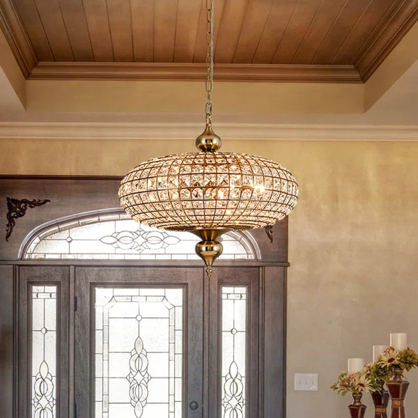 5-Light French Vintage Crystal Single Pendant | Wayfair North America
