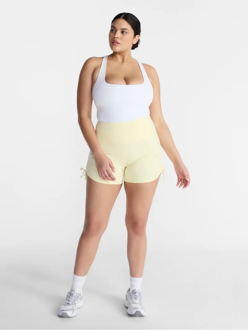 Avia Women's Side Ruched Bike Shorts, 4" Inseam, Sizes XS-XXXL | Walmart (US)