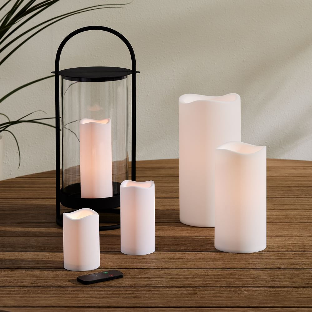 Indoor/Outdoor Wavy Edge Basic Candle - White | West Elm (US)
