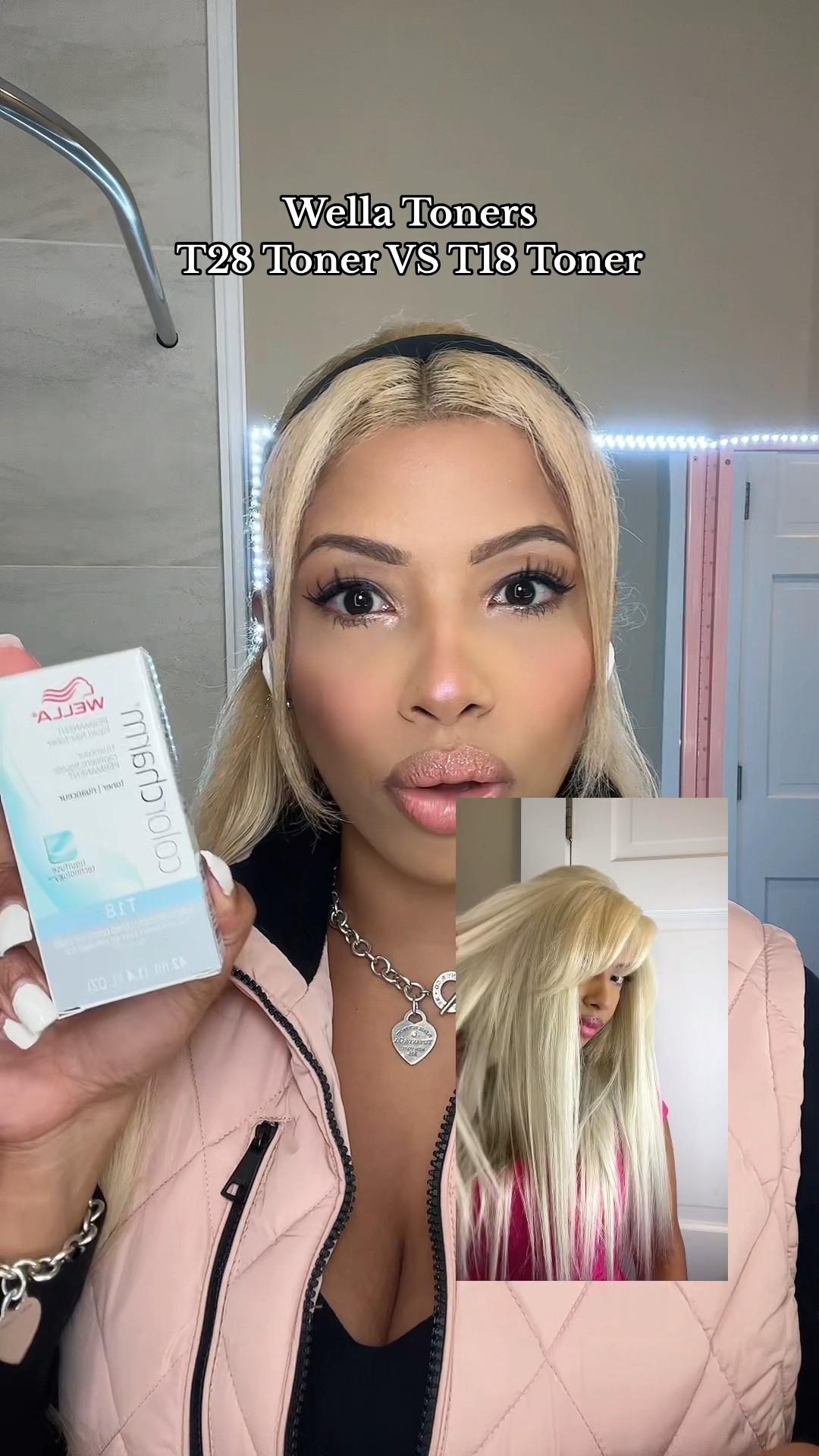 Difference between Wella Toners T28 Toner VS T18 Toner!
In the video my hair is currently T28 more golden blonde in the images I'm showing toner T18 which is more ash white platinum blonde. I get so many questions about which hair toner I use when I bleach my hair. T18 wella is White blonde and T28 wella is golden blonde tones.
#wellatoner #wellat18 #wellat28 #hairtoner #hairbleach #fallhair #goldenblonde #goldenblondehair

#LTKBeauty