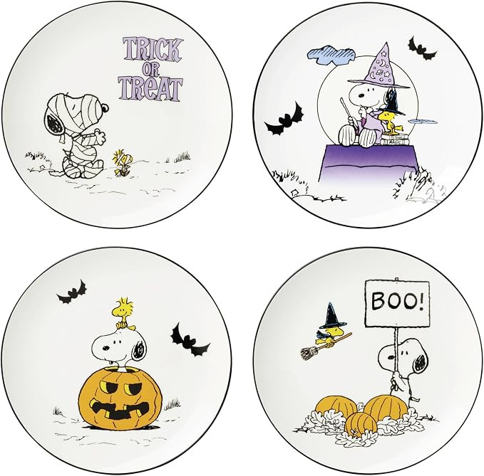 Lenox Great Pumpkin Halloween Accent Plates, Appetizer Plate Set for 4 | porcelain, hand wash rec... | Amazon (US)