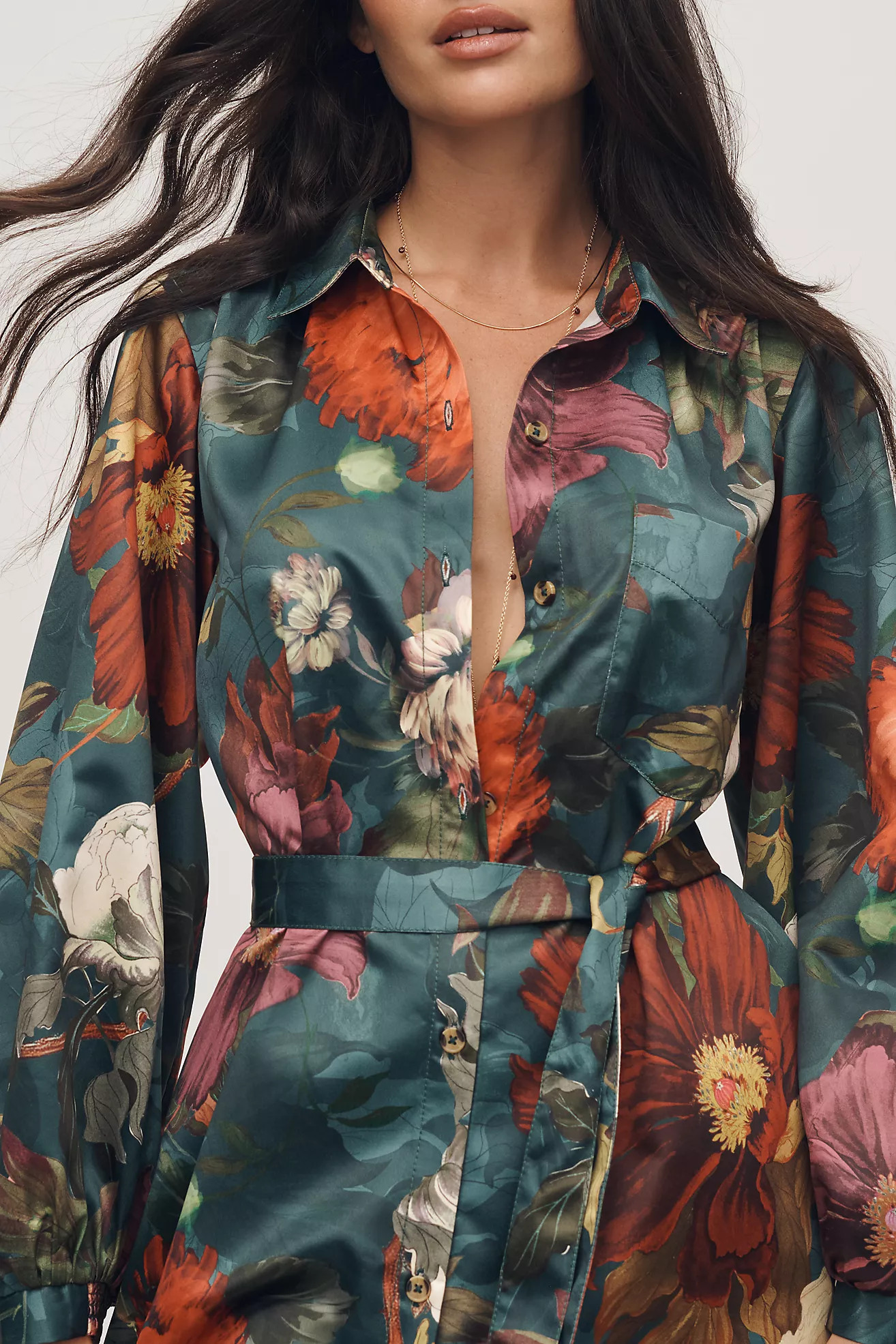 The Mona Silky Maxi Shirt Dress by Maeve | Anthropologie (US)