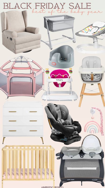 Black Friday sale on baby gear. Pack and play. High chair. Car seat. Changing table. Crib. Convertible car seat. Jogging stroller. Bumbo seat. Bassinet. Walker. Baby gifts. Playpen. Baby essentials. Nursery must haves. Baby swing.

#LTKGiftGuide #LTKsalealert #LTKbaby