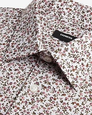 Slim Floral Print Stretch 1MX Dress Shirt | Express