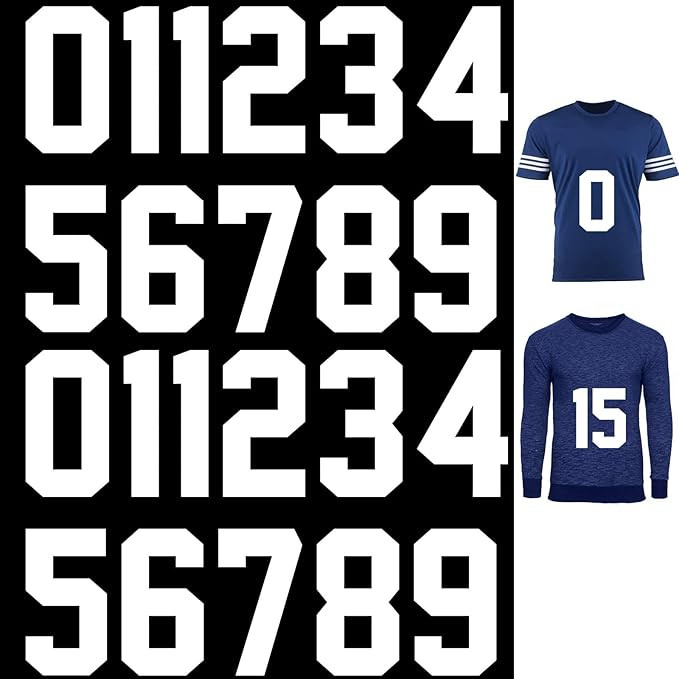 22 Pieces Iron on Numbers T Shirt Heat Transfer Numbers 0 to 9 Jersey Numbers Soft Iron on Number... | Amazon (US)